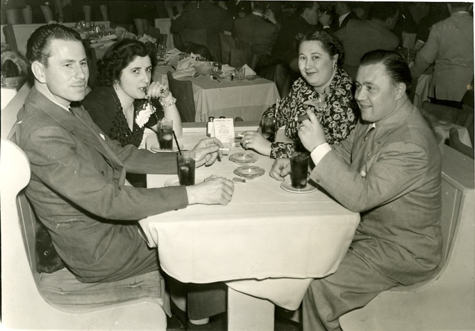 George and Aurelia Salisbury having dinner